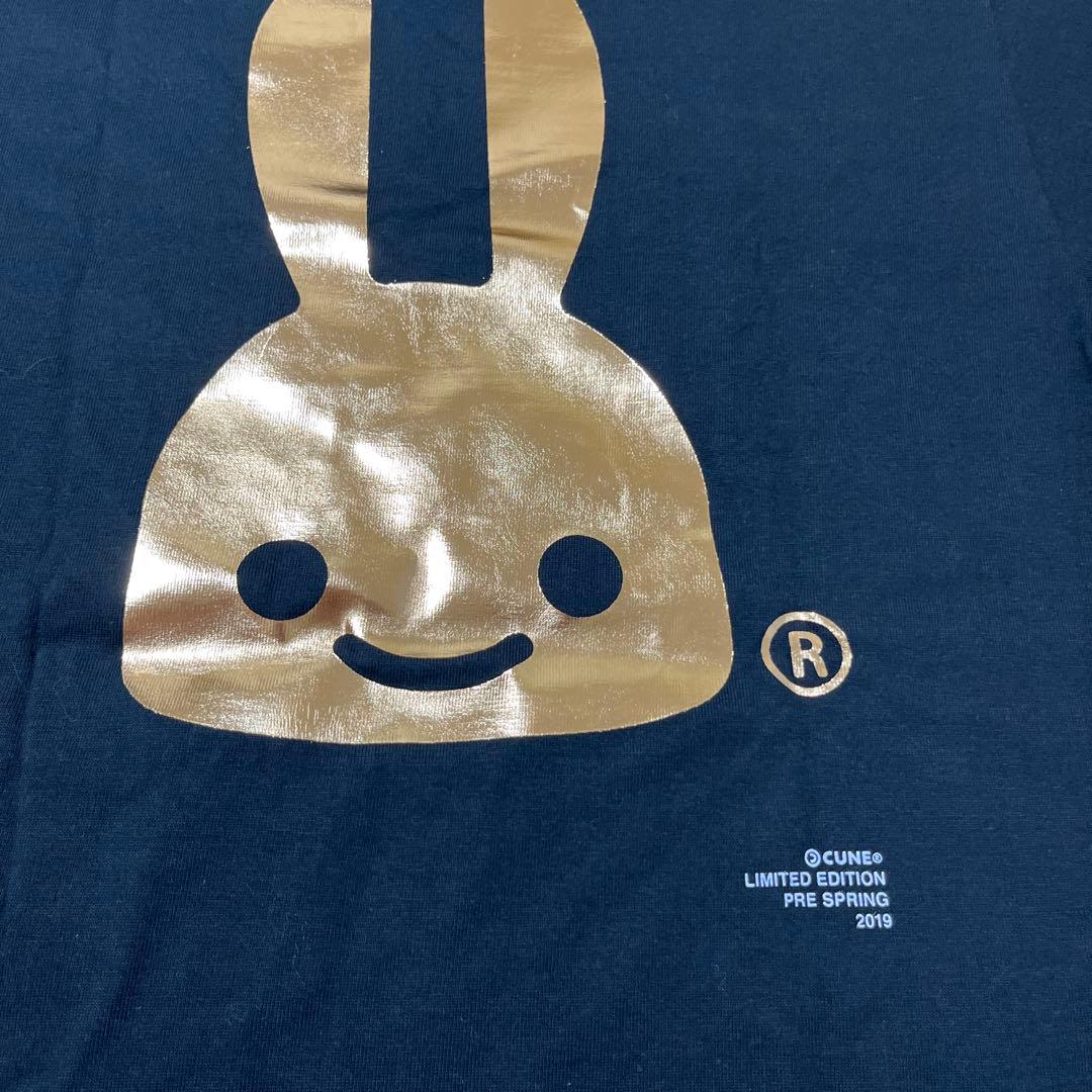 【新品未使用タグ付】CUNE　キューン　Tシャツ　金うさぎ　ブラックゴールド　S