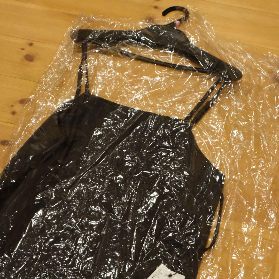 【ANDRESD】satin minimal dress ブラック　L