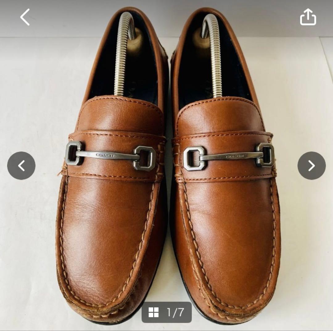 専用 フェラガモ 黒 24.5cm & コーチ 茶色 25cm ２足セット