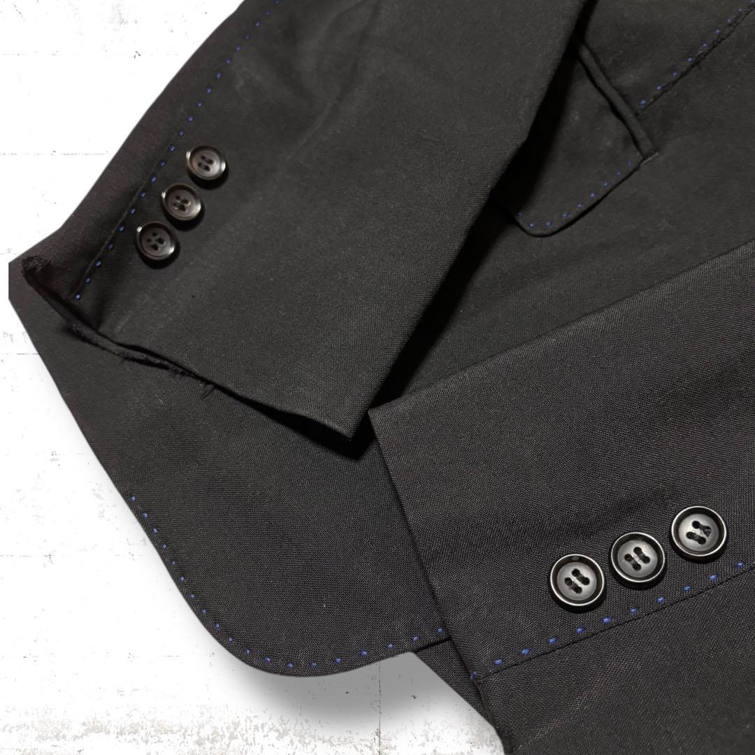 名作　コムデギャルソンオム　青色ステッチ　ウール　モヘア　テーラードジャケット