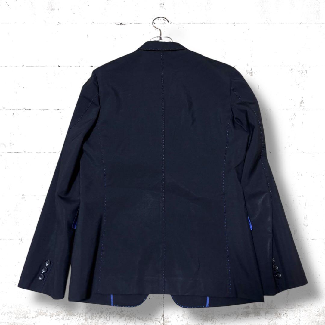 名作　コムデギャルソンオム　青色ステッチ　ウール　モヘア　テーラードジャケット