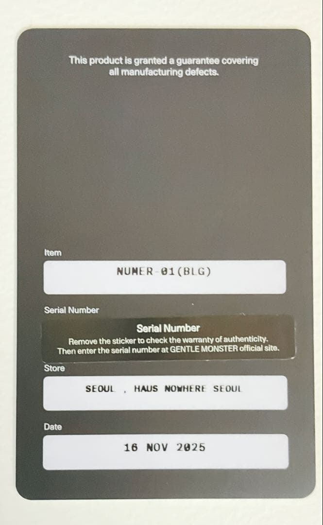 GENTLE MONSTER Numer 01(BLG) サングラス