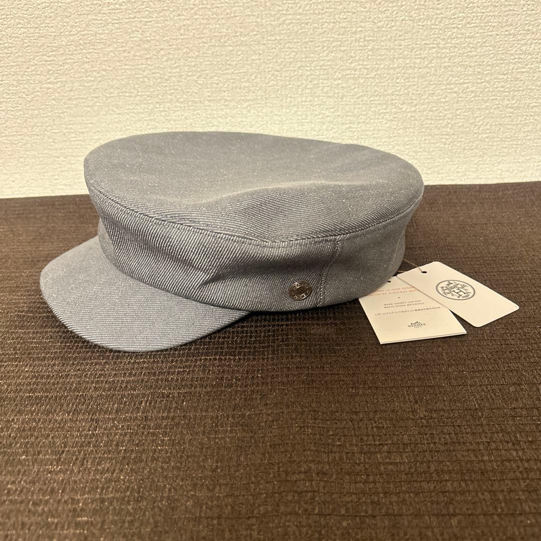 エルメス　セリエ　キャスケット　キャップ　帽子　キャンバス　デニム　未使用