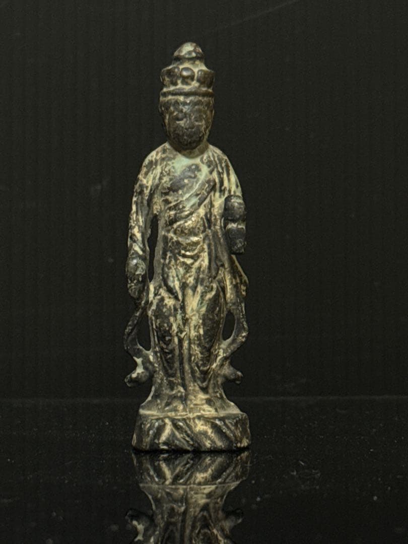 中国古玩 金銅仏 観音菩薩像 立像 仏像 仏教美術