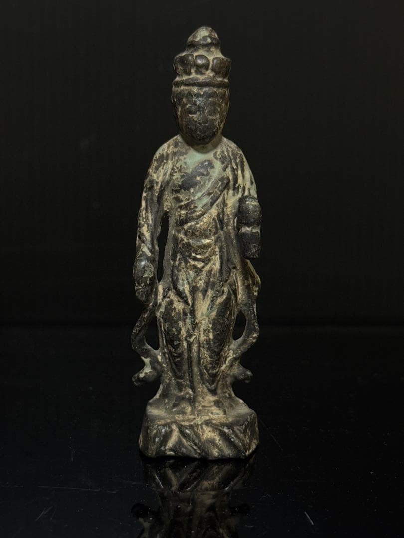 中国古玩 金銅仏 観音菩薩像 立像 仏像 仏教美術