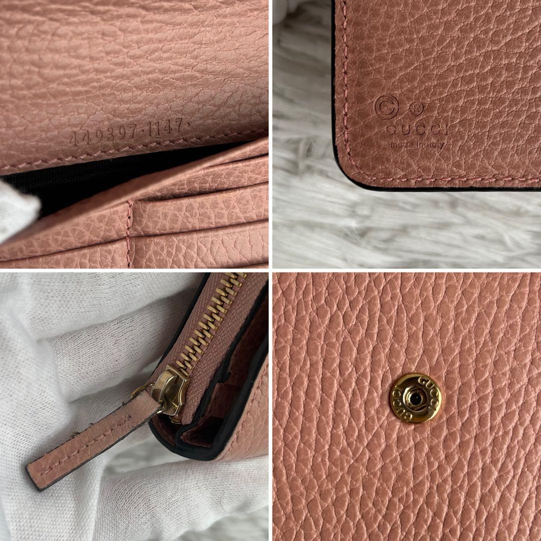 箱付き✨ GUCCI 長財布 コンチネンタルウォレット レザー ピンクベージュ