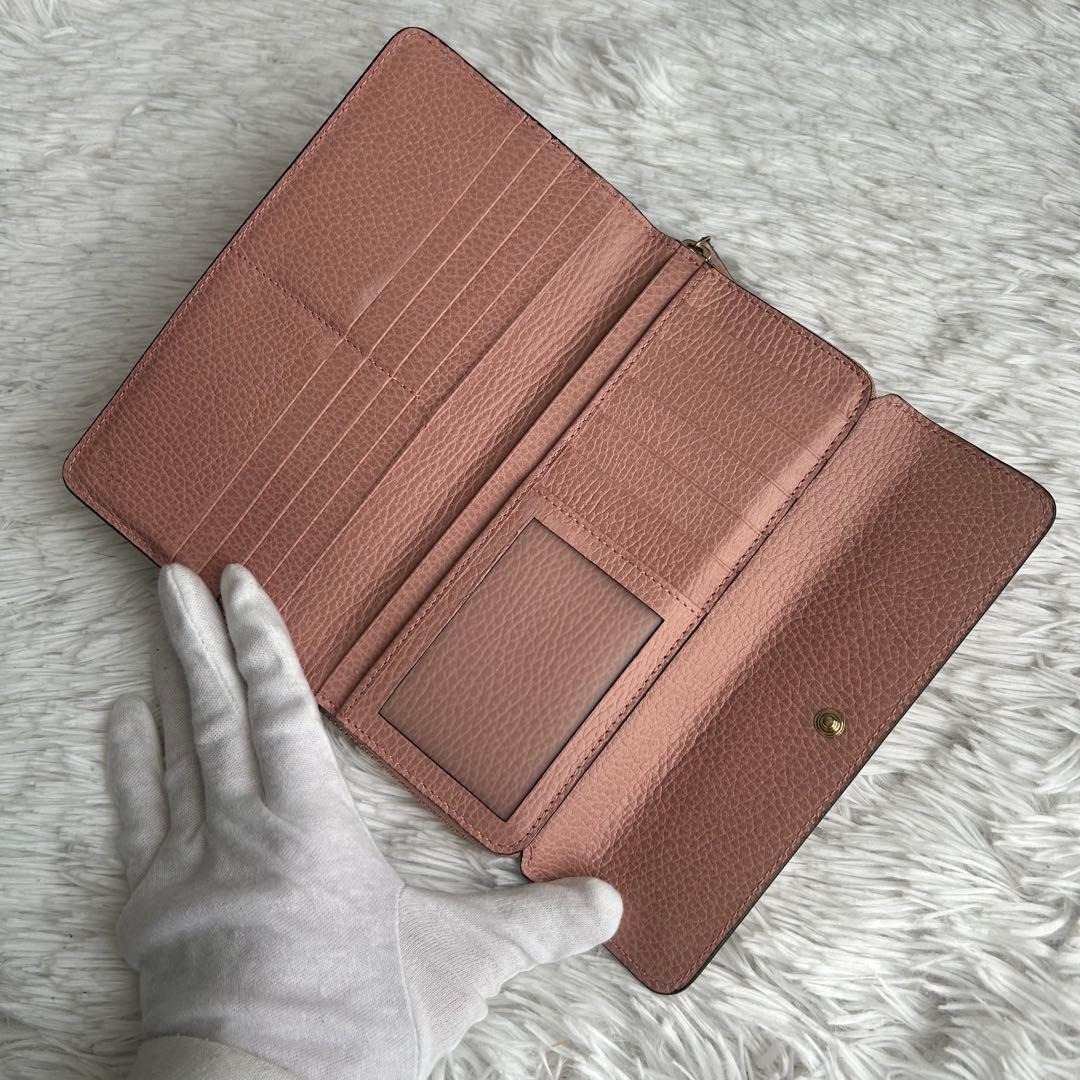 箱付き✨ GUCCI 長財布 コンチネンタルウォレット レザー ピンクベージュ