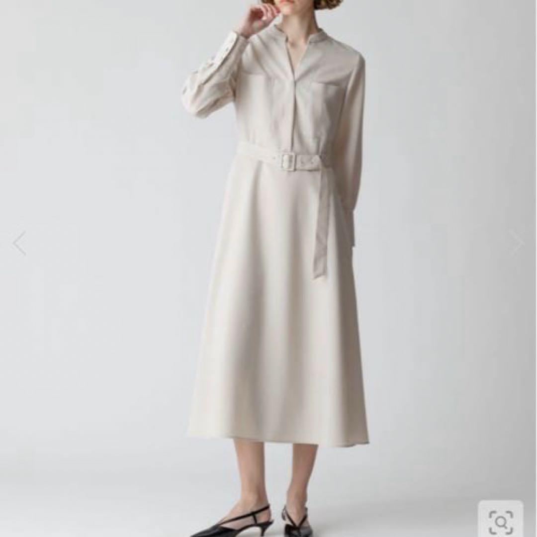 【美品】アルアバイル　キョウネンポリエステルスラッシュネックワンピース　2