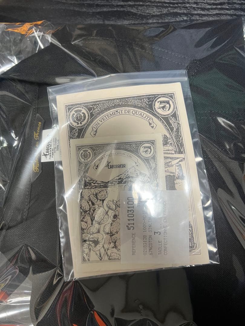 LE LABOUREURコットンリネンカバーオール　新品、未使用　ブラック3