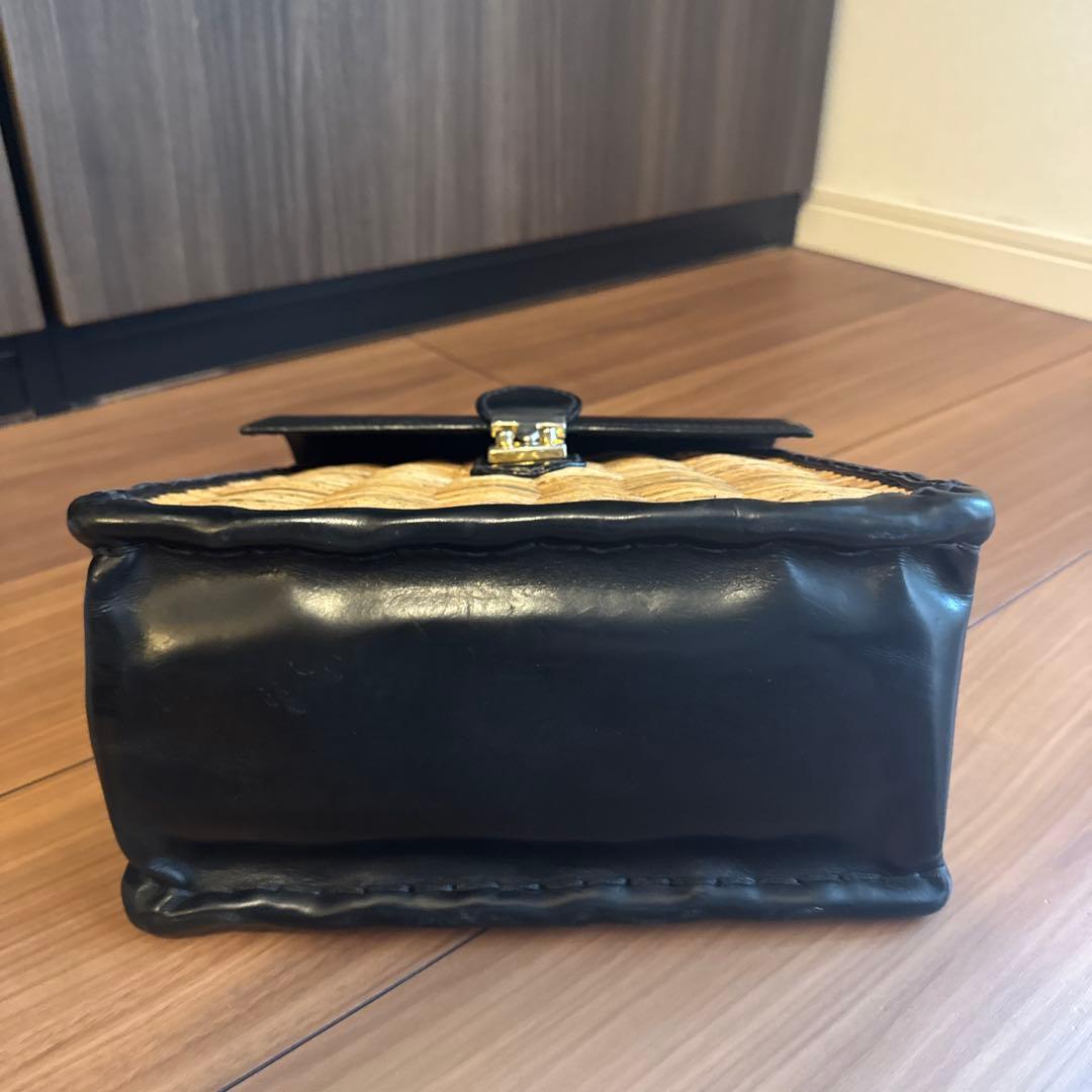 【最終値下げ】ebagos カーフハンドバッグ M カーフレザー紅籐 エバゴス