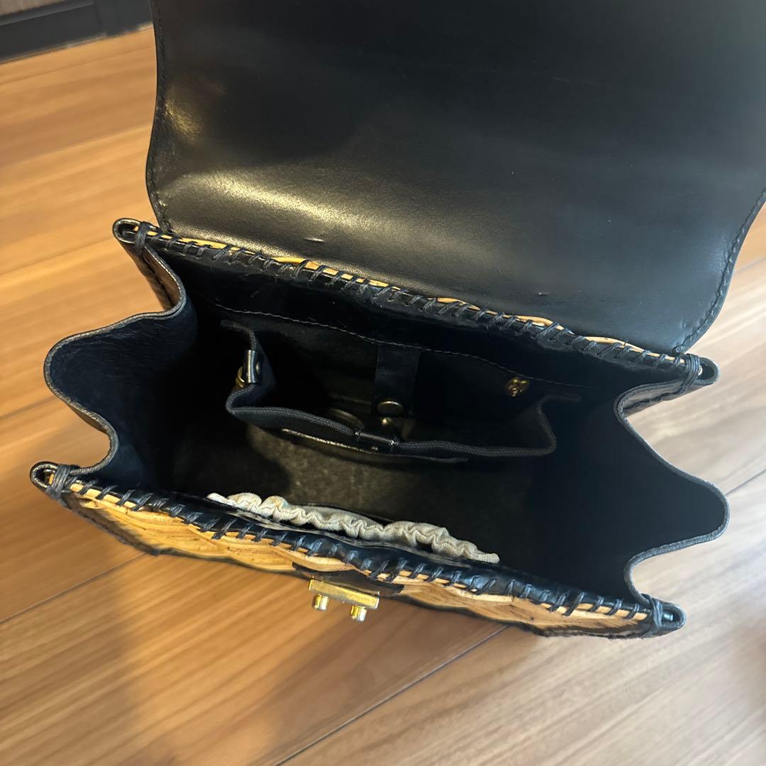 【最終値下げ】ebagos カーフハンドバッグ M カーフレザー紅籐 エバゴス