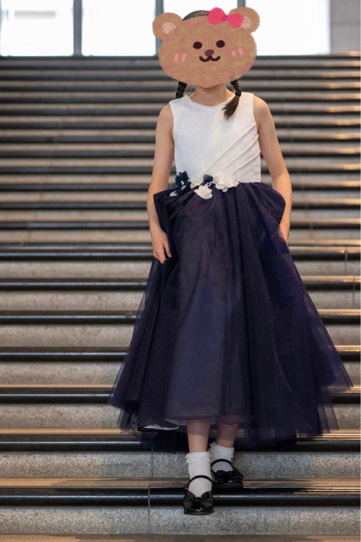 フラワー装飾 ノースリーブ ロングドレス DRESSCCO/ドレスコ 美品