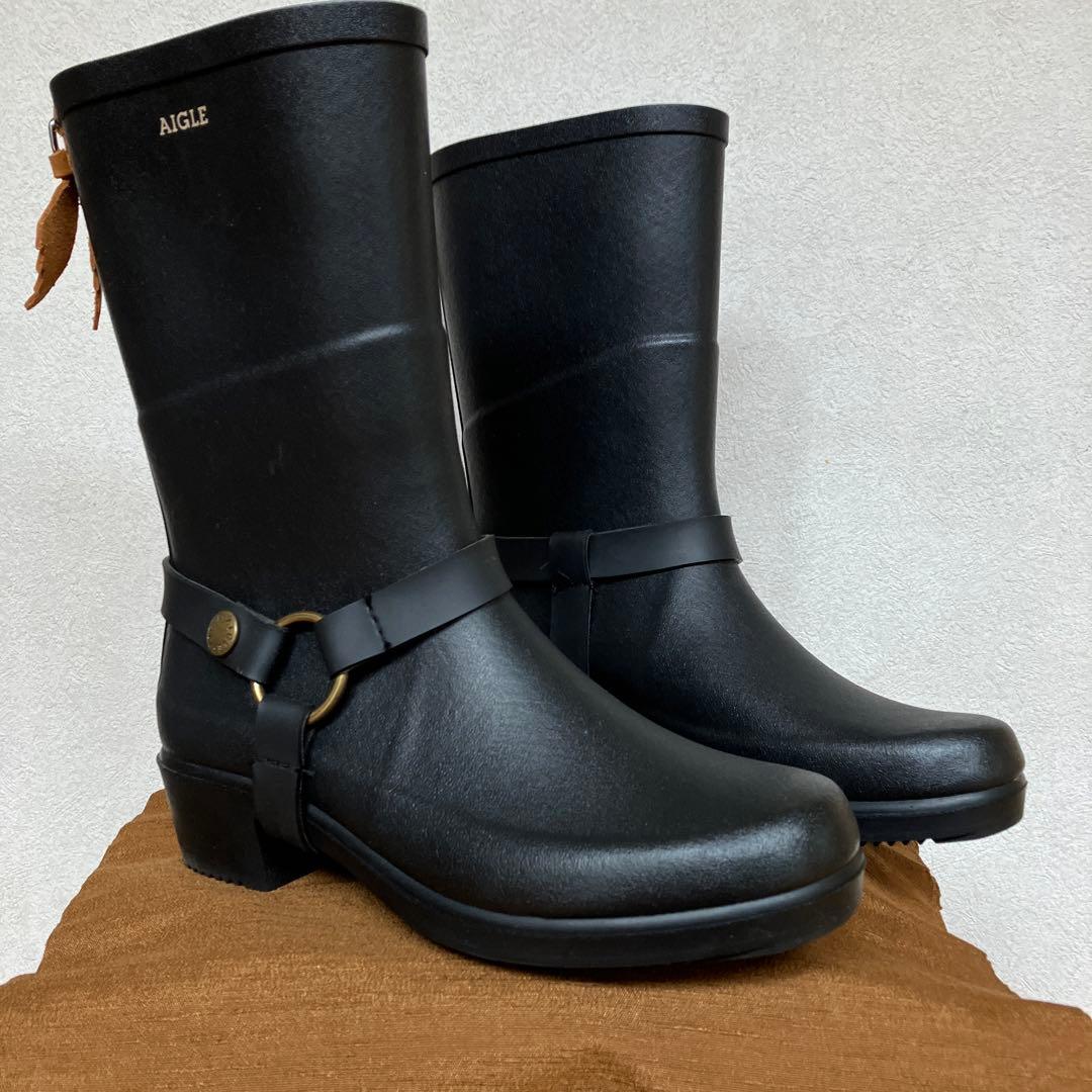 お値下げ！！ AIGLE ブラック レインブーツ