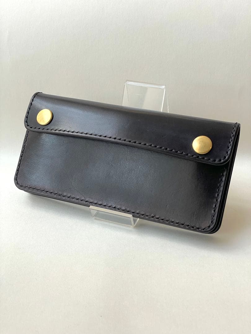 ロングトラッカーウォレット｜三層タイプ｜本革（牛革）ヌメ革 ×手縫い ×真鍮金具