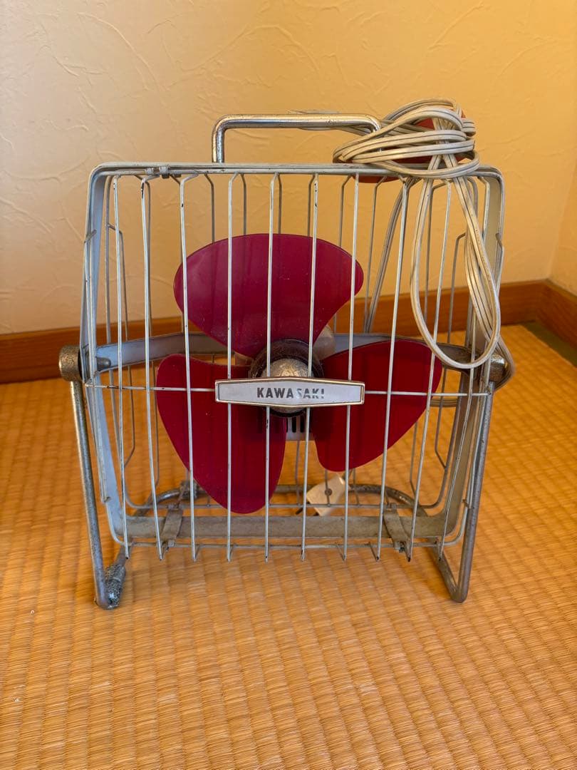 KAWASAKI 赤色 家庭用 扇風機 レトロ