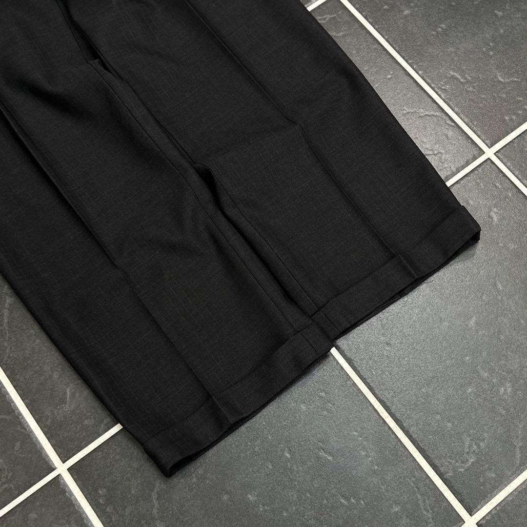 80s vintage 【ウール　ツータック　ワイドスラックス　極太　高級】