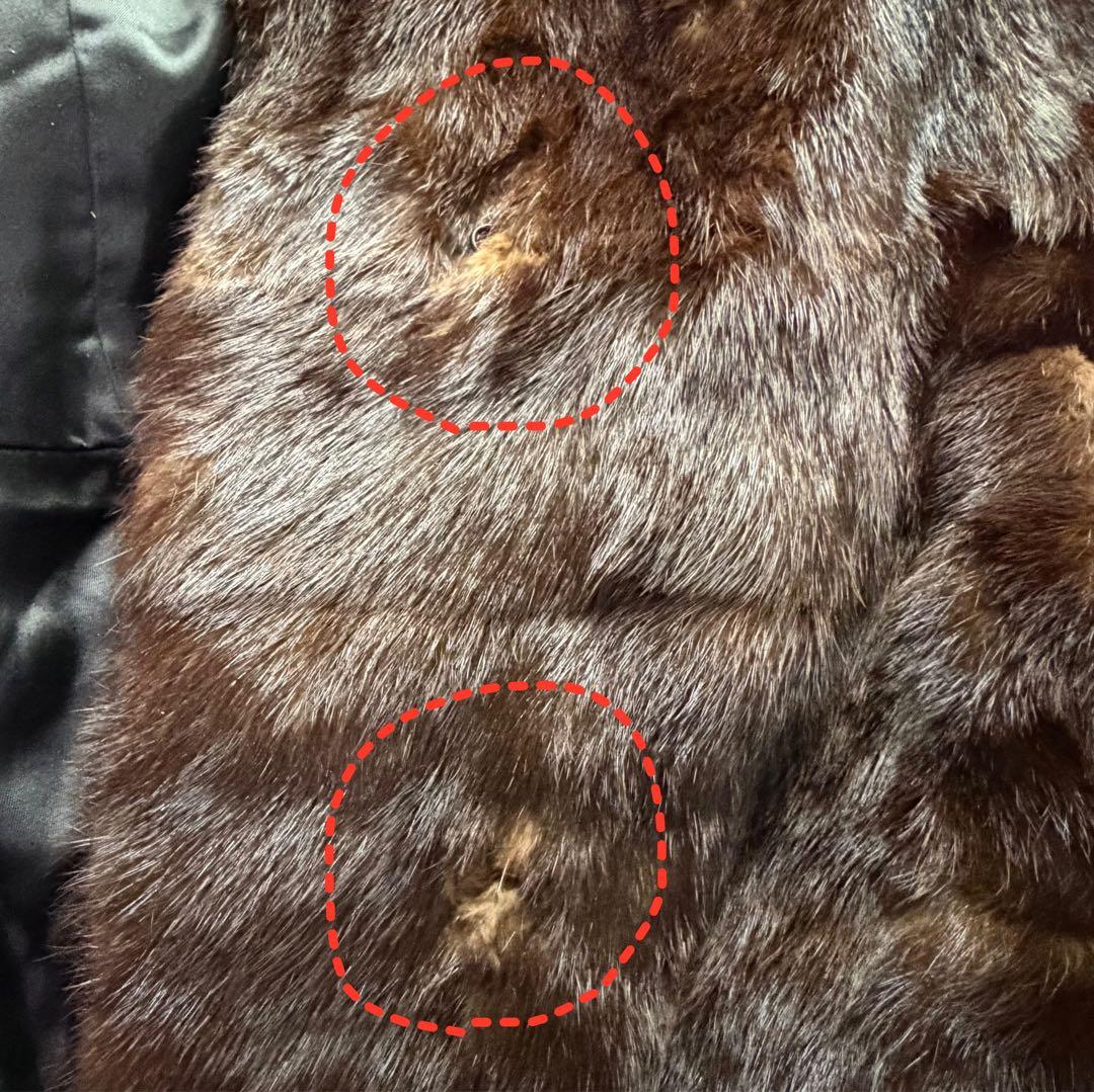 高級毛皮コート リアルファーコート ウィーゼル セミロングコート 段々デザイン