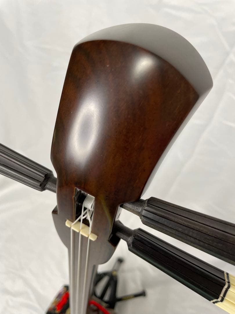 宮古木工芸 與儀栄功作 縞黒檀/カマゴン 棹/三線