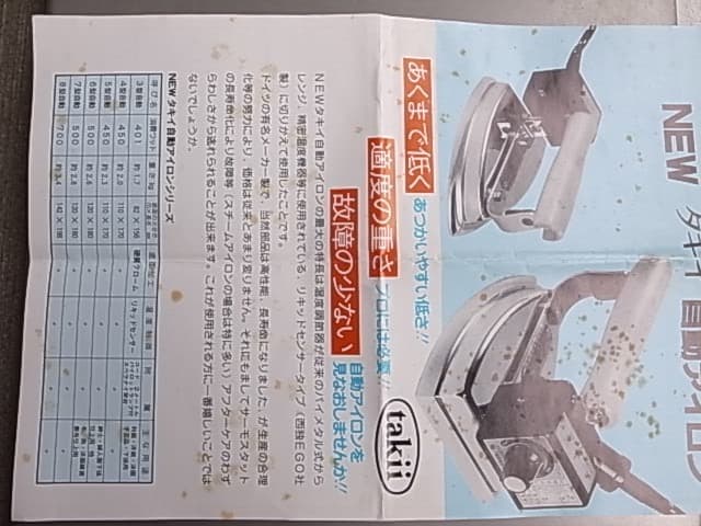 TAKII 5型自動アイロン 100V 450W
