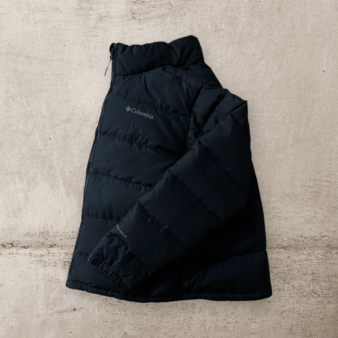 古着Colombiaコロンビア中綿ダウンジャケットドローコード刺繍ロゴ短丈テック