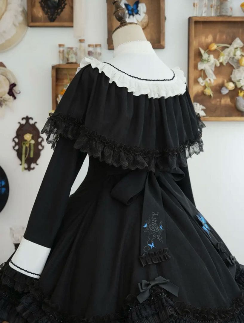 【最終値下げ】星箱works ユリシスファンタジー　ケープカラーワンピース