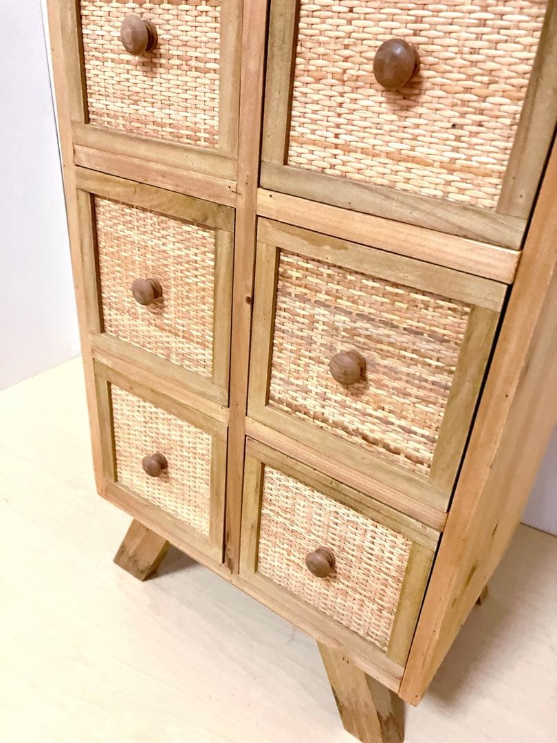 木製　4段チェスト　引き出し8個　タンス　箪笥　サイドチェスト　リビング収納