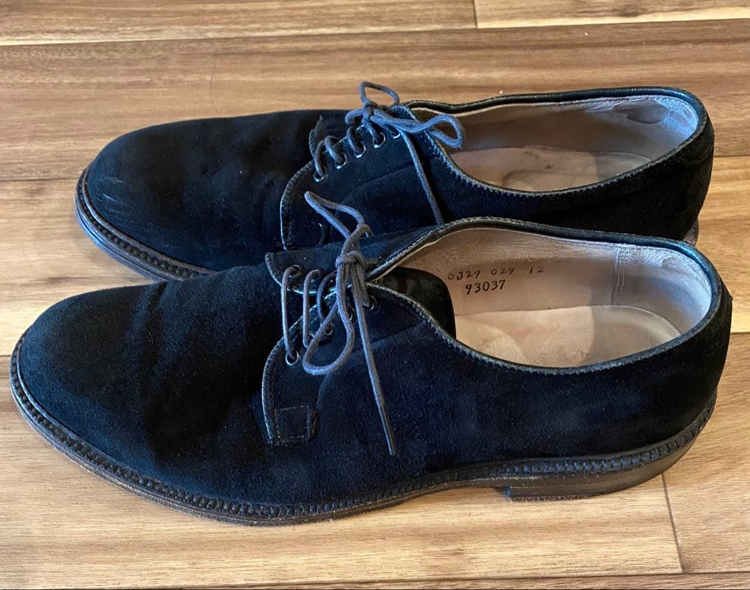 ALDEN 93037 ブラック スエード プレーントゥ US8D バリーラスト