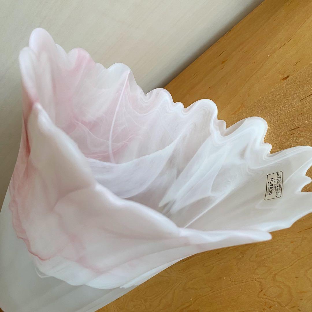 MURANO ムラーノ マーブル フリルフラワーベース 花瓶 ヴェネチアングラス