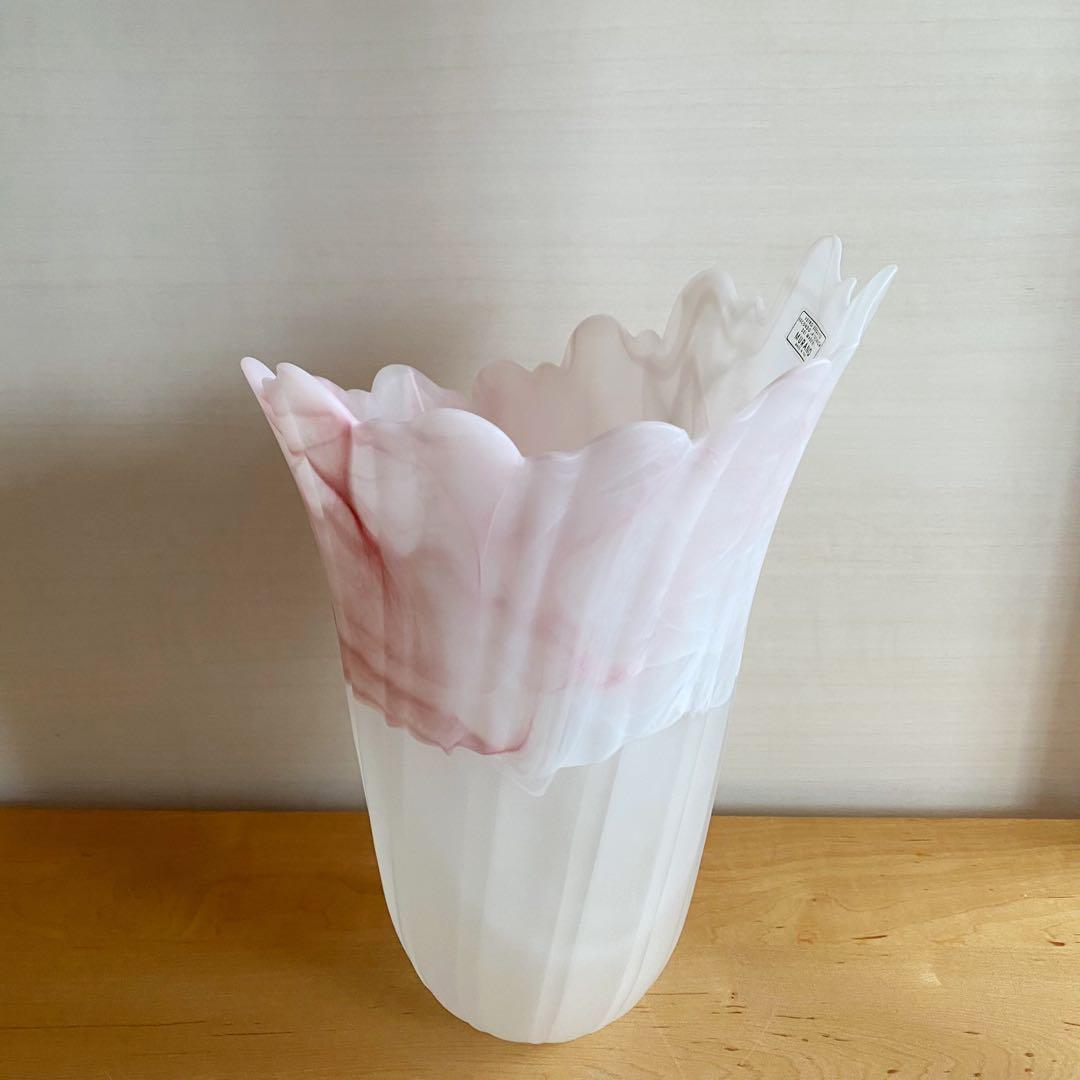 MURANO ムラーノ マーブル フリルフラワーベース 花瓶 ヴェネチアングラス