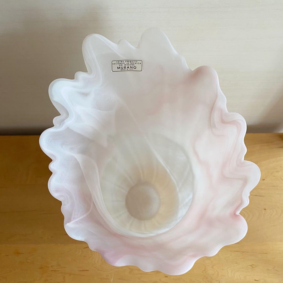 MURANO ムラーノ マーブル フリルフラワーベース 花瓶 ヴェネチアングラス