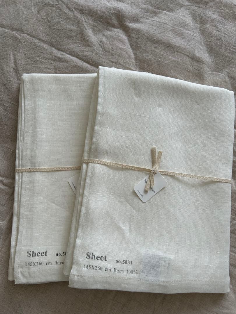 FOG LINEN WORK リネンフラットシーツ　シングル ホワイト2枚セット
