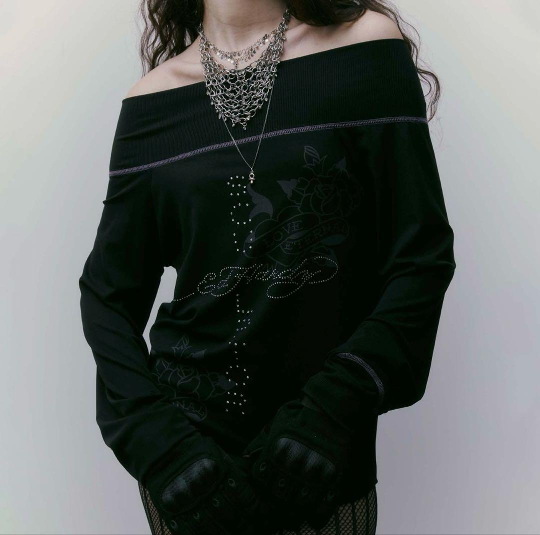 SCULPTOR x Ed Hardy ブラック Tシャツ S