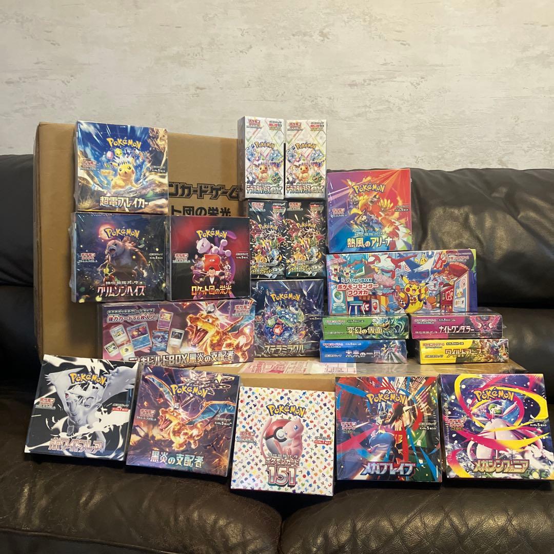 ポケモンBOX全シュリンク付21BOX、classic.ロケット団ケース1点ずつ
