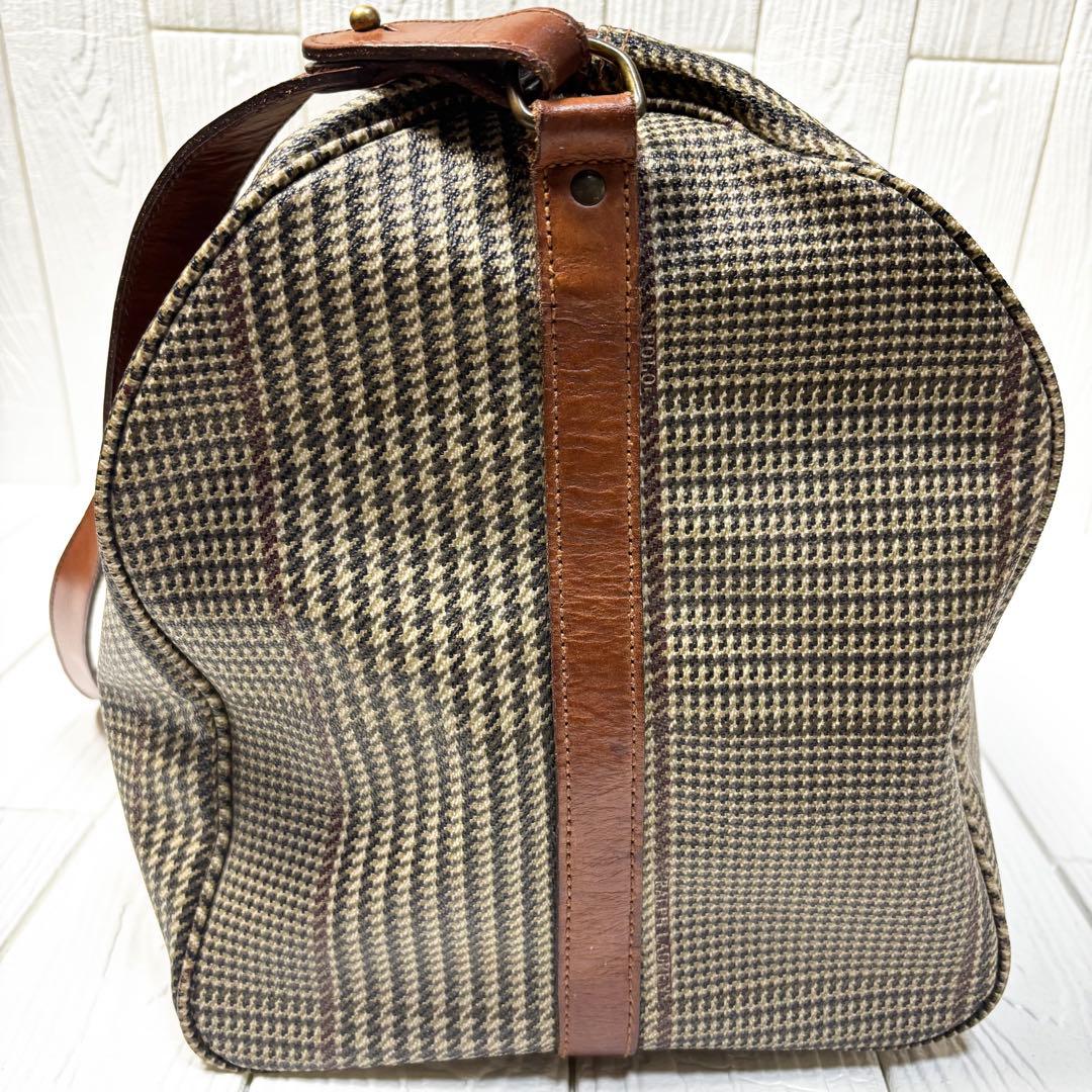 ポロラルフローレン 千鳥格子 ボストンバッグ 2way PVC レザー　大容量