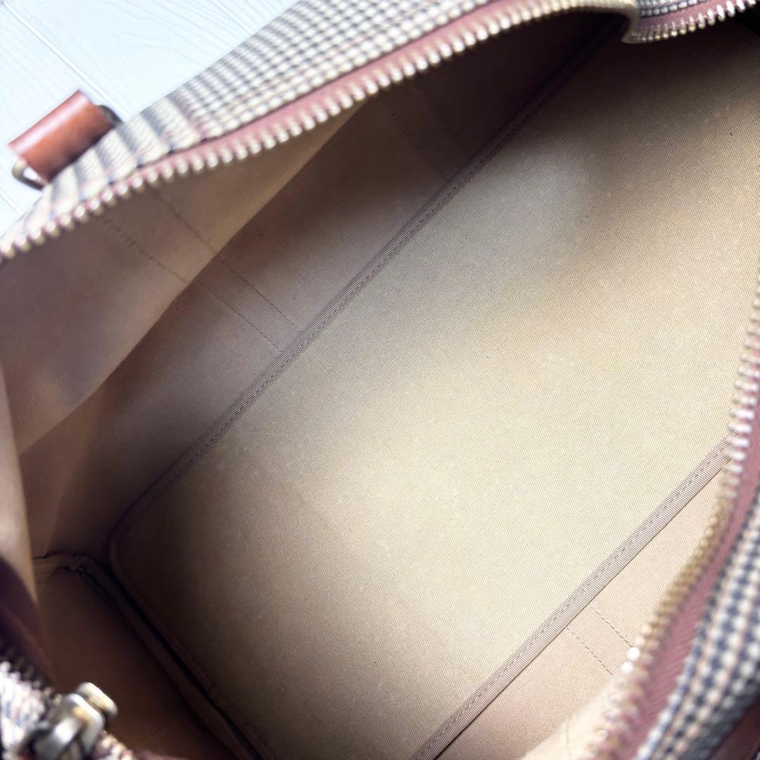 ポロラルフローレン 千鳥格子 ボストンバッグ 2way PVC レザー　大容量