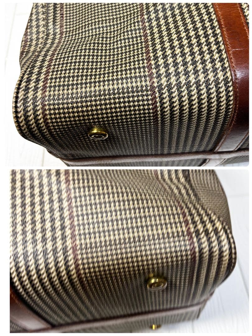 ポロラルフローレン 千鳥格子 ボストンバッグ 2way PVC レザー　大容量