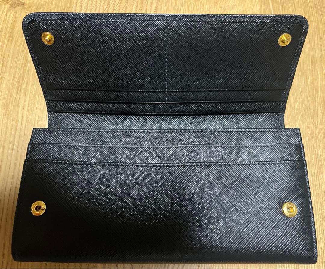 ☆美品☆ PRADA 長財布 リボン1MH132 サフィアーノ ブラック