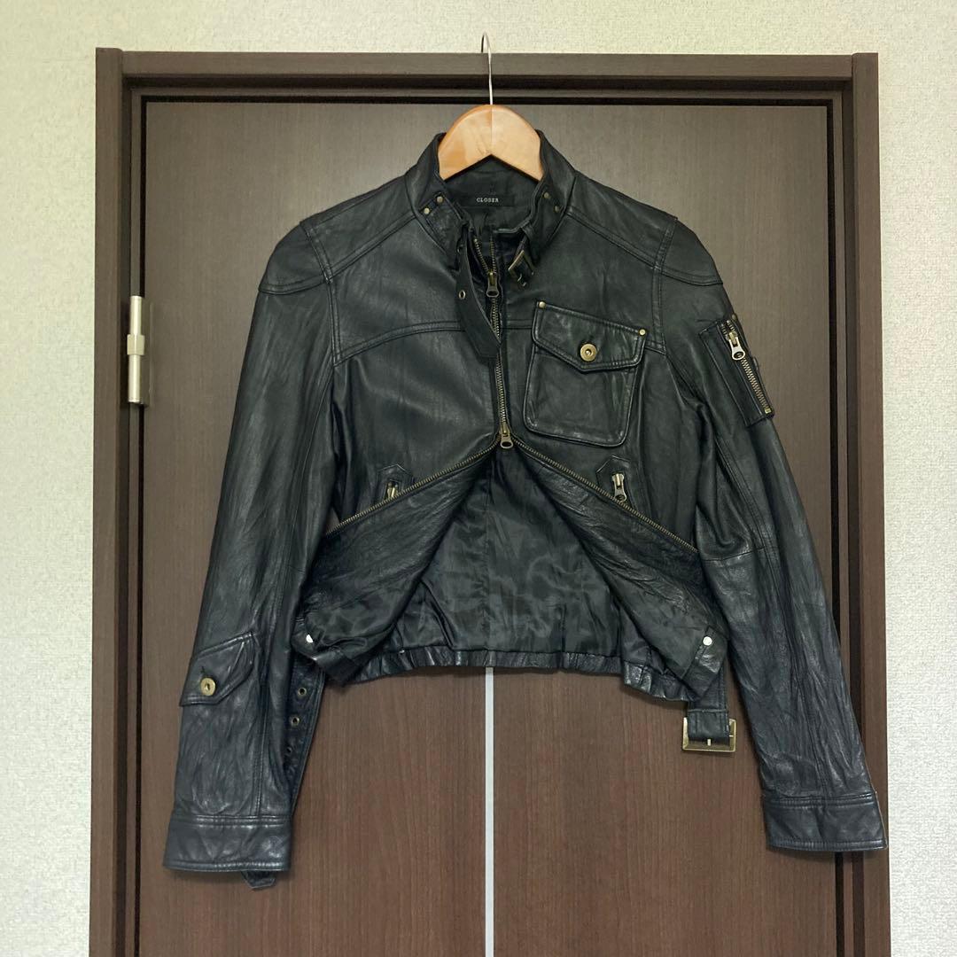 y2k 00s archive レザーガスマスクジャケット S 美品