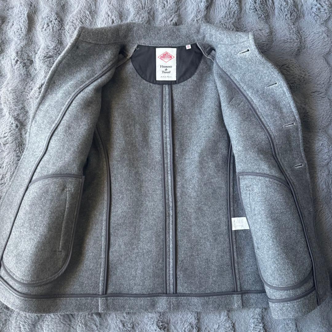 DANTON ウールモッサ コート サイズ38 ライトグレー Mサイズ ダントン