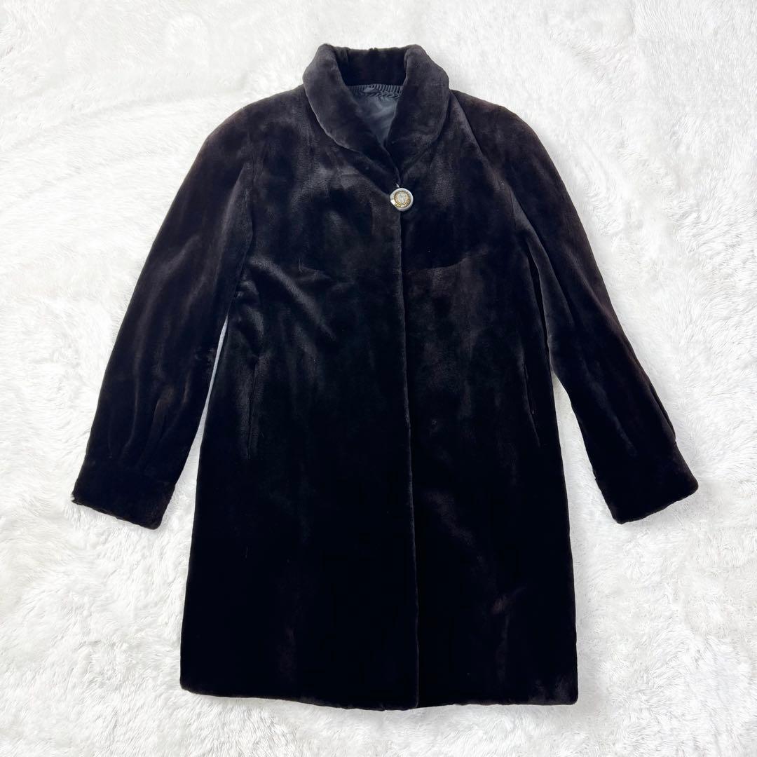 【極良品】サガミンク　SAGA MINK 毛皮コート　銀タグ　F ブラウン