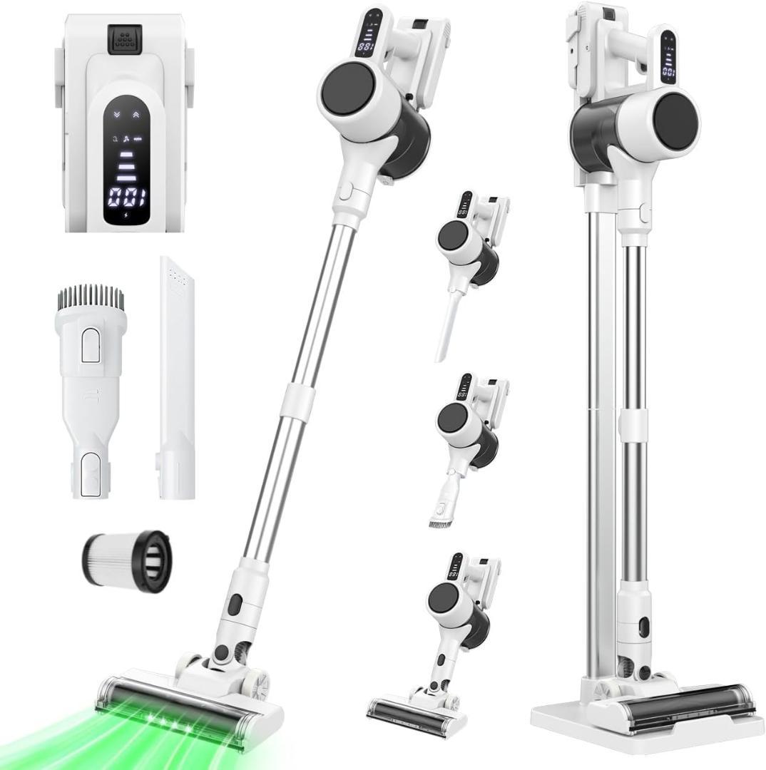 掃除機 コードレス グリーンLEDライト付 65KPa