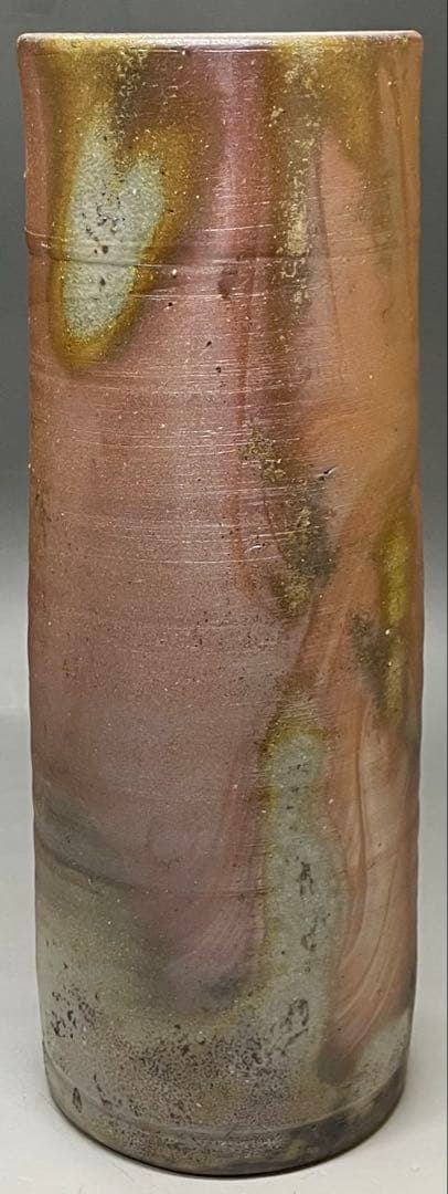 人間国宝　藤原雄　備前花入　平成元年　1月作　備前焼　共箱　共布　栞　S57