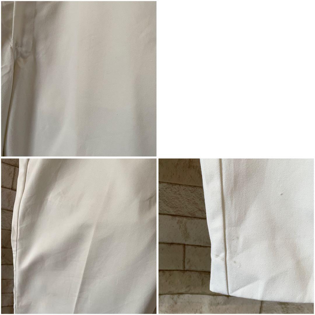 ディッキーズ USA製 ワークパンツ 刺繍 ホワイト 38×32