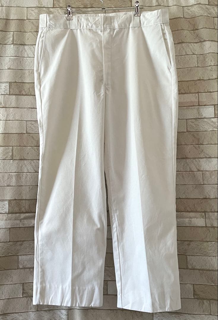 ディッキーズ USA製 ワークパンツ 刺繍 ホワイト 38×32