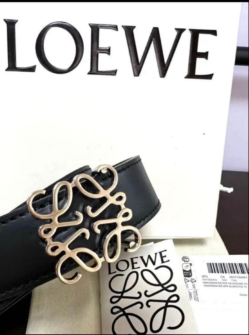 LOEWE 新品未使用 試着のみ アナグラムレザーベルト 75