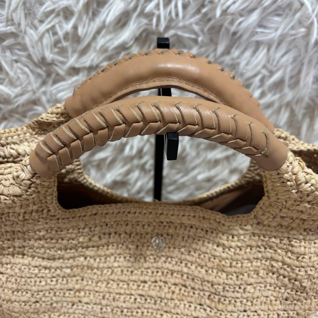 ヘレンカミンスキー かご トートバッグ ラフィア100% 裏地あり 持ち手レザー