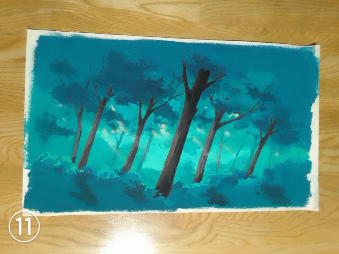 セル画の直筆背景画　12点