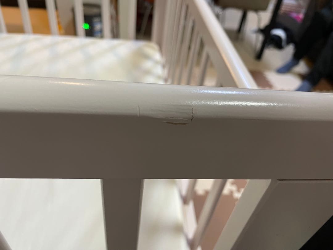 あわイロ　ベビーベッド　ピンク　マットレス付き