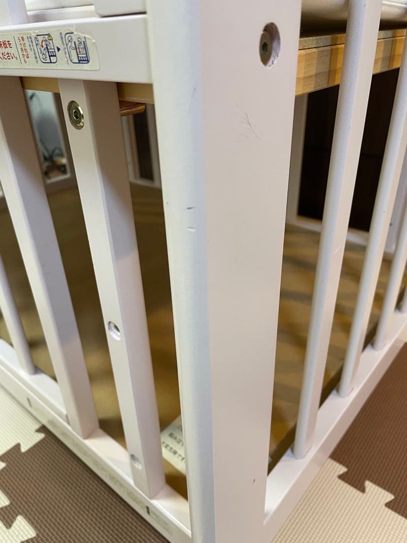 あわイロ　ベビーベッド　ピンク　マットレス付き