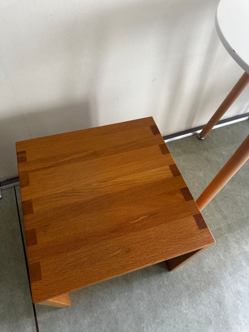 廃盤品 希少 無印良品 天然木 オーク材スツール ベンチ コの字 テーブルにも